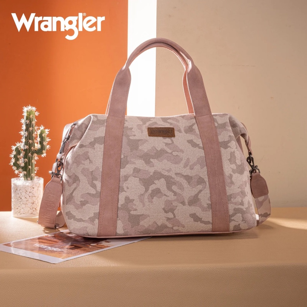 Wrangler Camo Print Collection Duffle Bag Pink